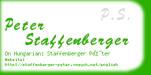 peter staffenberger business card